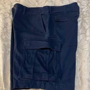 LANDS’END Men’s SZ 38 Traditional Fit Navy Blue Cargo Shorts